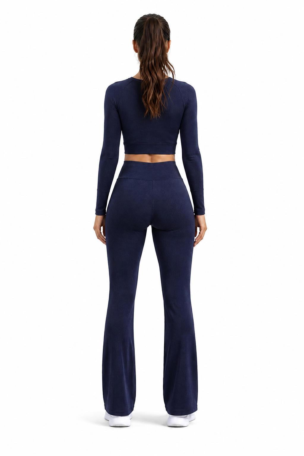 Conjunto crop top manga larga acampanado